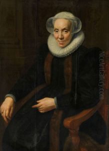 Portrait of Maria van Utrecht (c. 1552/53-1629) by Paulus Moreelse