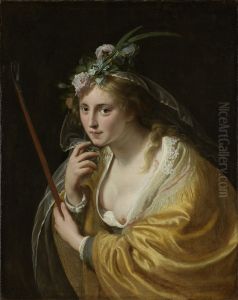 Een herderin by Paulus Moreelse