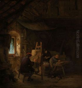 Schildersatelier by Adriaen van Ostade