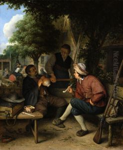 Resting travellers by Adriaen van Ostade