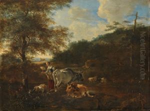 Landschap met vee by Adam Pynacker