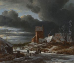 Winterlandschap by Jacob Van Ruisdael