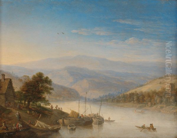 Gezicht op de Rijn bij Andernach - view 1