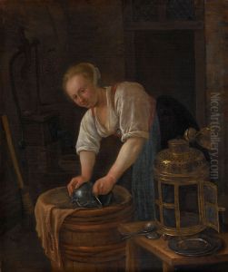 De ketelschuurster by Jan Steen
