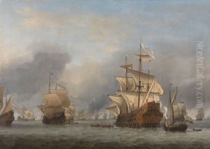 De verovering van de Royal Prince by Willem van de Velde the Younger