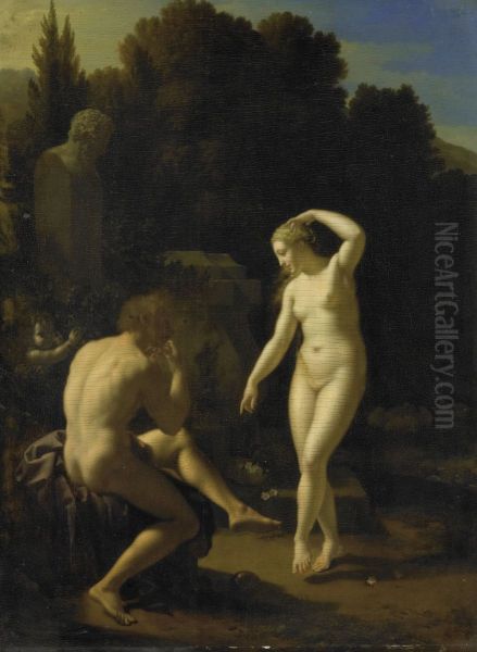 A Nymph Dancing to a Shepherd's Flute-Playing - view 1