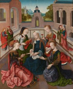 The Virgin and Child with Four Holy Virgines by Master of the Virgo inter Virgines