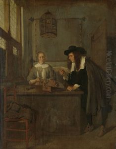 De voorlezer. by Quirijn van Brekelenkam