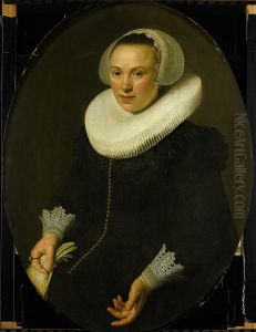 Portret van Maria Joachimsdr Swartenhont (1598-1631) by Nicolaes Eliaszoon Pickenoy