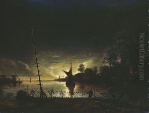 Landschap bij maneschijn Landschap bij maneschijn