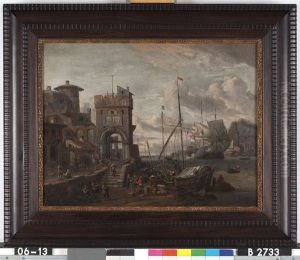 Italiaanse zeehaven by Abraham Storck