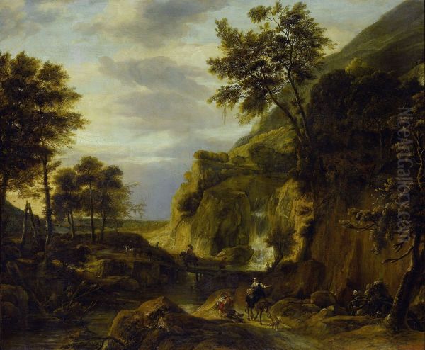 Berglandschap met waterval - view 1