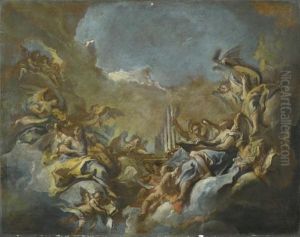 Apotheosis Of Saint Cecilia With A Concert Of Angels. by Carlo Innocenzo Carloni