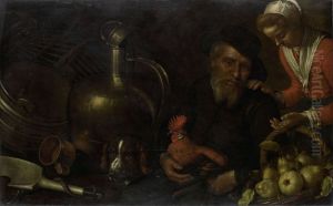 De hoenderkoopman by Cornelis Jacobsz Delff