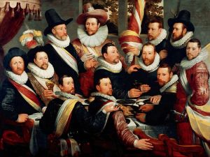 De maaltijd van de officieren van de Oude Schutsdoelen.[1] by Cornelis van Haarlem