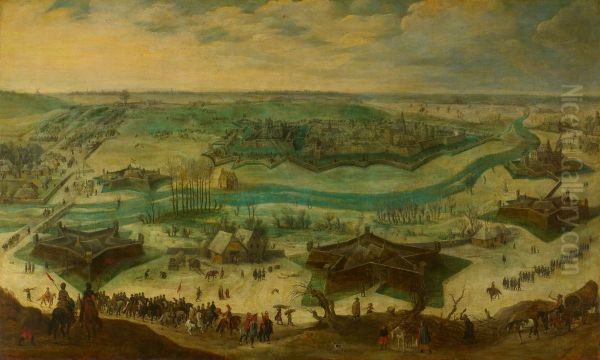 Een belegering van een stad, vermoedelijk het beleg van Gulik door de Spanjaarden onder Hendrik van den Bergh, 5 september 1621-3 februari 1622 - view 1