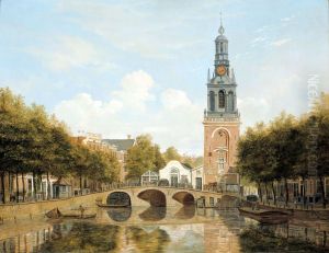 The Torensluis and the Jan Roodenpoortstoren in Amsterdam by Hendrik Gerrit ten Cate