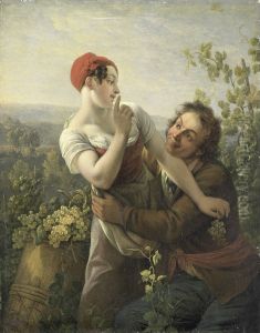 De verliefde wijngaardenier by Peter Paul Joseph Noel