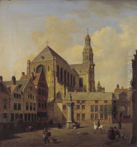 De Veemarkt met de Sint Pauluskerk te Antwerpen by Pieter-Frans De Noter