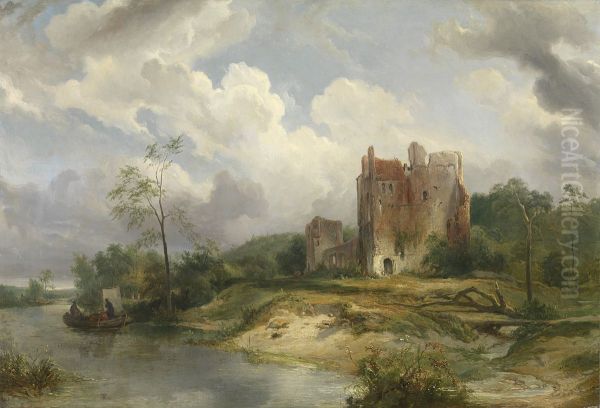River Landscape with Ruin - view 1