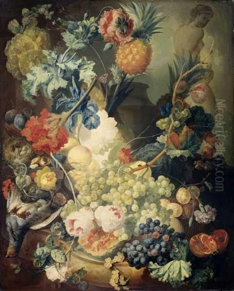 Still Life with Flowers, Fruit and Birds - view 1