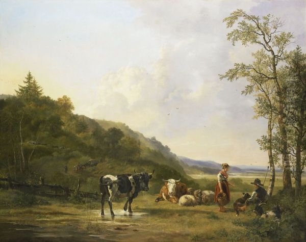 Landschap met herders en vee - view 1