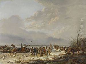 Het doorijzen van de Karnemelksloot bij Naarden, januari 1814 Het doorijzen van de Karnemelksloot bij Naarden, januari 1814