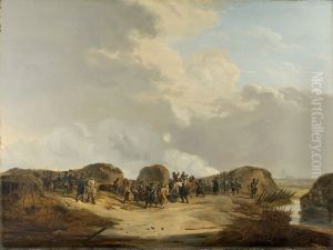De halve maan voor Naarden bij het beleg, april 1814 De halve maan voor Naarden bij het beleg, april 1814