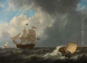 Schepen op een onstuimige zee Schepen op een onstuimige zee