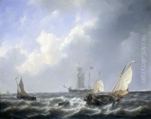 De zeeuwse wateren bij Schouwen by Petrus Johannes Schotel