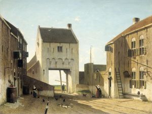 Een stadspoort te Leerdam by Jan Weissenbruch