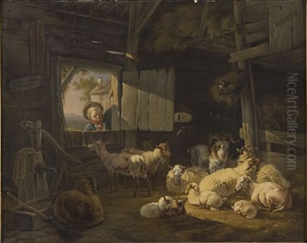 Stable with Sheep and Goats - view 1