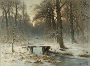 Een januari-avond in het Haagse bos