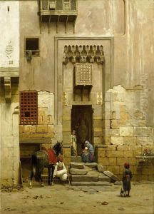 The Courtyard of a House in Cairo by Willem De Famars Testas