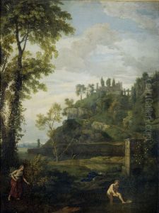 Arcadisch landschap met Salmacis en Hermaphroditus Arcadisch landschap met Salmacis en Hermaphroditus