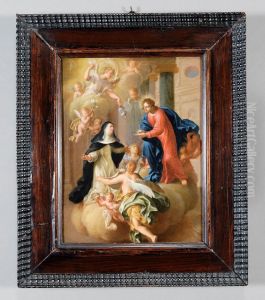 La Comunione Di Santa Caterina Da Siena by Giovanni Andrea Carlone