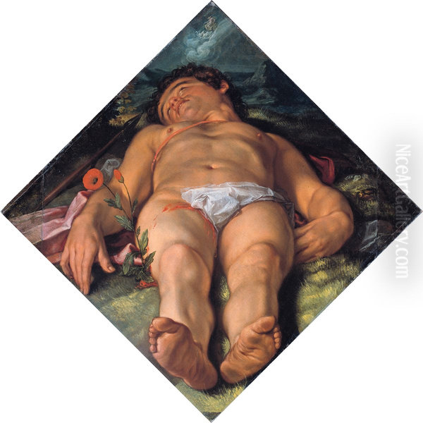 The blood of the dead Adonis turns into an anemone (Ovid, Met. X 735) - view 1