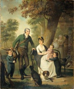 Jonkheer Gijsbert Carel Rutger Reinier van Brienen van Ramerus (1771-1821). Met zijn vrouw en vier van hun kinderen