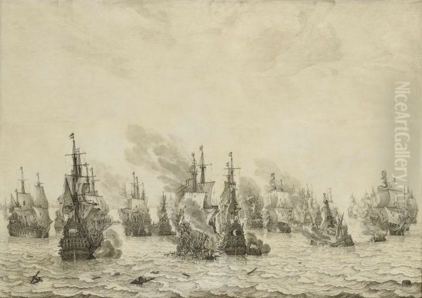 De zeeslag bij Livorno - view 1