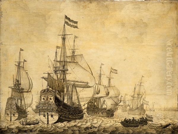 "Seascape with the Dutch Men-of-War including the "Drenthe" and the "Prince Frederick-Henry"" - view 1