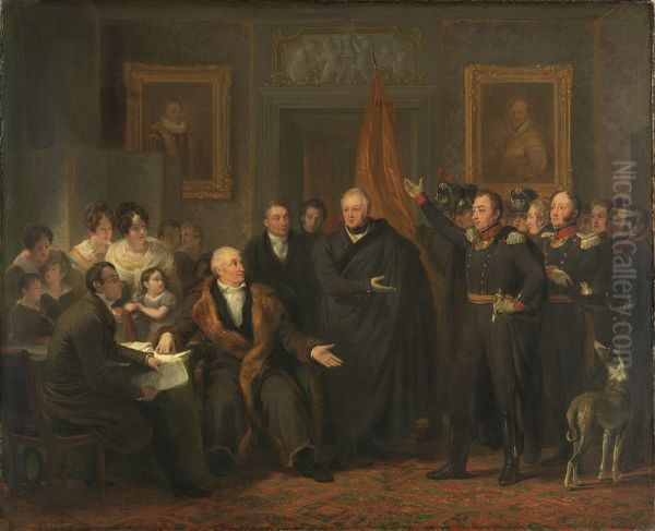De aanvaarding van het Hoog Bewind door het Driemanschap in naam van de prins van Oranje, 21 november 1813 - view 1