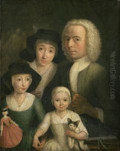 Self Portrait with his Wife Sanneke van Bommel and their two Children by Hendrik Spilman