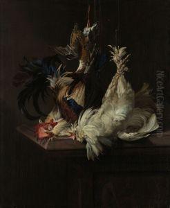 Still life with birds by Willem Van Aelst