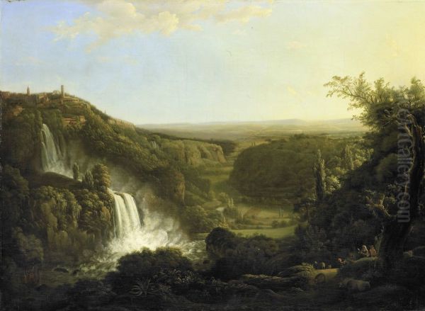 Het dal van de Anio met de watervallen van Tivoli. - view 1