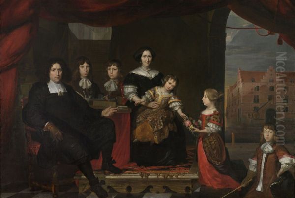 Reyer Reyersz van der Burch (1630-95), commies van de Ammunitie aan de Generaliteitsmagazijnen te Delft, met zijn vrouw Geertruid Graswinckel en hun kinderen Frank, Cornelis, Reyer, Maria en Alida - view 1