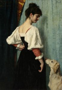 Jonge Italiaanse vrouw met de hond Puck thumbnail
