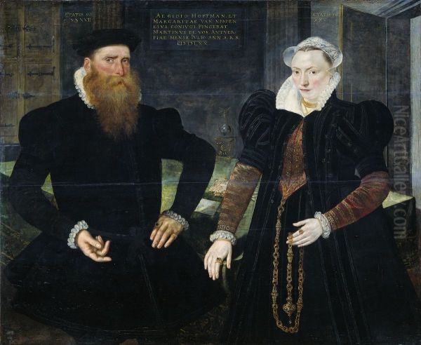 Portrait of Gillis Hooftman, Shipowner, and his Wife Margaretha van Nispen (Gilles van Eichelenberg, called Hoffman) - view 1