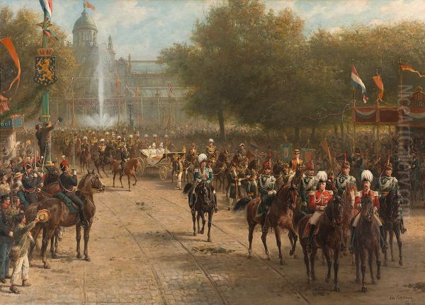 Het Frederiksplein te Amsterdam tijdens de intocht van koningin Wilhelmina, 5 september 1898 - view 1