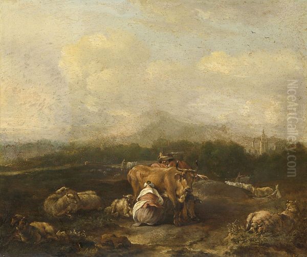 Italiaans landschap met vee - view 1
