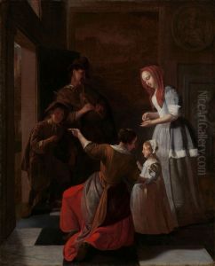 De speellieden by Jacob Ochtervelt